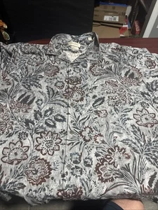 3xl Grey Floral Tommy Bahama Button Down Shirt - Picture 1 of 6