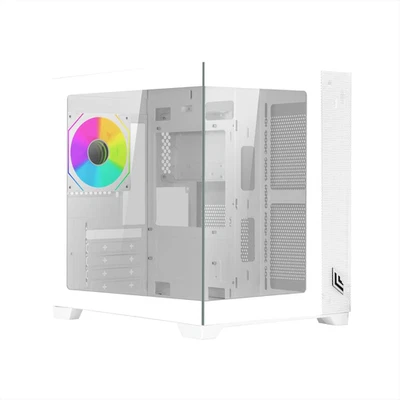 Vision ZH100 Mini Bianco, Case Micro ATX PC Gaming Mini Tower 0.60MM, Ventola LE - Immagine 1 di 4