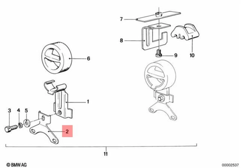 Suporte de sedã genuíno BMW E21 315 316 318 318i 320 320i 18211246567 - Imagem 1 de 1