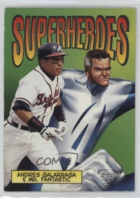 1998 Skybox Dugout Axcess Superheroes Andres Galarraga & Mr Fantastic #2SH - Image 1 of 3