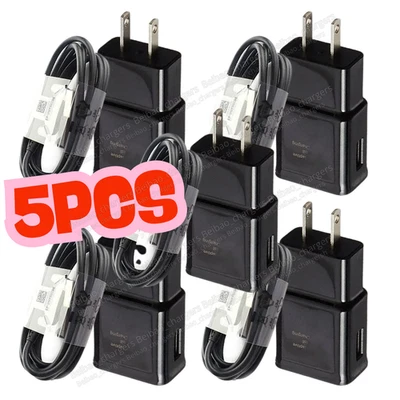 Lote de 5 cables cargadores de pared rápidos tipo C para Samsung Galaxy S10 Note10 S8 S9Plus Foto 1 de 4