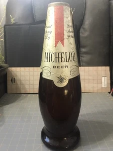 Große 16" seltene Vintage Michelob Bierflasche geformte Kunststoff Münzbank ohne Stopfen - Bild 1 von 6