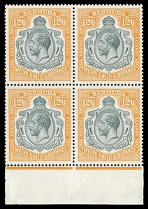 Bermuda 1932 KGV 12s6d ZEILENBRUCH UNTEN LINKS SCROLL Sorte postfrisch. SG 93, 93e. - Bild 1 von 2