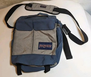 Borsa a tracolla vintage Jansport Messenger blu/argento - Foto 1 di 16