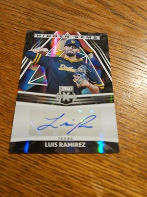 2022 ELITE EXTRA EDITION HIDDEN GEMS PRIZM AUTO OF LUIS RAMIREZ - TEXAS  # HG-LR - Image 1 of 2