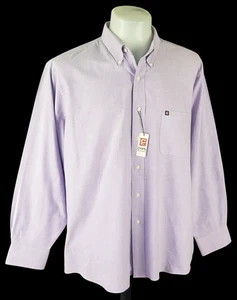 CHAPS RALPH LAUREN Mens Lilac S/S OXFORD SHIRT Non Wrinkle Twill - 17.5" - XL - Picture 1 of 13