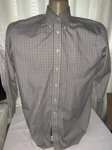 Paul Fredrick L/S Buttonfront Dress Shirt Green/Red/White Plaid Size 16-32 - Picture 1 of 8