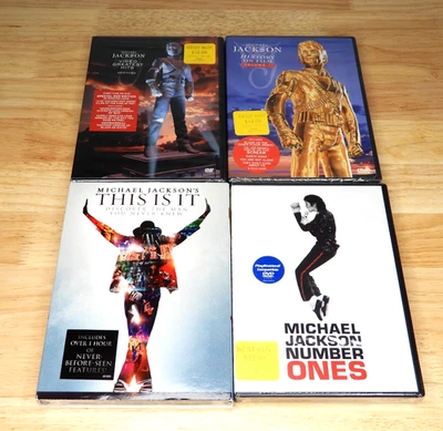 Michael Jackson DVD Lot: Number Ones, This Is It, History, History Volume 2-NEW - Image 1 of 2
