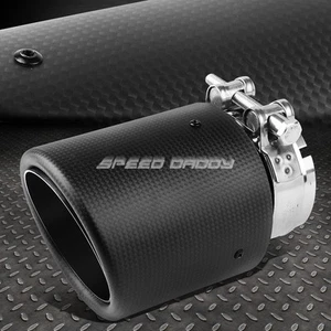 3"PIPING 4"OUTLET CARBON FIBER PATTERN RACING HIGH FLOW MUFFLER EXHAUST TIP - Picture 1 of 6