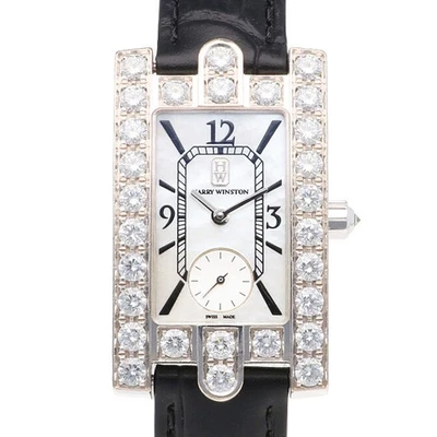 Relojes clásicos Harry Winston Avenue 310LQW acero inoxidable bisel de diamantes usados Foto 1 de 4