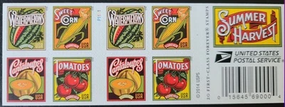 US 2015 #5004-5007 (5007b) Forever Summer Harvest booklet pane of 20 MNH - Image 1 of 2