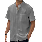 Mens Summer Shirts Button Down Tops Men Short Sleeve Daily Wear Casual Baggy Tee