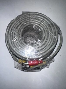 50 Ft Video Power Security Camera Cable CCTV DVR Surveillance BNC RCA Gray New - Picture 1 of 2