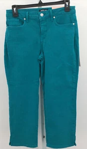 NYDJ Curves 360 Women's Slim Straight Crop Jeans Cabana Green 2 NWT- AB7 -9 - Picture 1 of 2