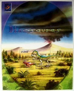 2001 CENTRAL AFRICA DINOSAUR STAMPS SOUVENIR SHEET PREHISTORIC REPTILE ANIMALS - Picture 1 of 1