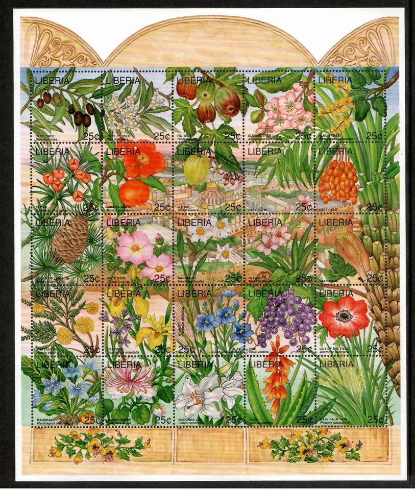 Liberia 1996 - Flowers Orchids - Sheet of 25 Stamps - Scott #1231 - MNH - Image 1 of 1