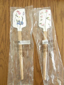 Set 2:Williams Sonoma Pressed Flowers Kitchen Spatulas -Floral, Pink, Purple-New - Picture 1 of 13