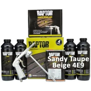 U-Pol Raptor Tintable Sandy Taupe/Beige 4E9 Protective Bed Liner Kit 4L + Schutz - Picture 1 of 5