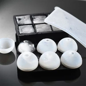 2Pcs Round/Square Silicon Ice Cube Tray Combo Mold Reusable Sphere Ice Ball Make - Picture 1 of 9