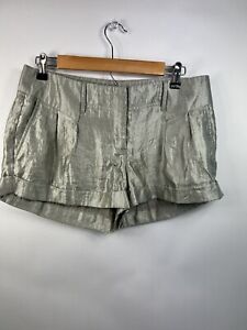 Express Shorts Women's Size 6 Silver Metallic Cuffed Shorts 4 Pockets
