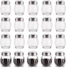 20 Pack 6 Oz Spices Shaker With Perforated Stainless Steel Lid Swirl Glass Pa...