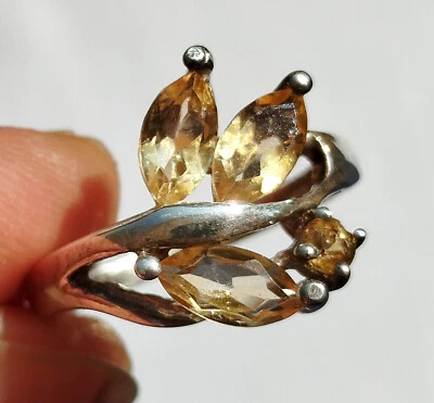 3,80g Bague Citrine facettés argent taille 57 - Photo 1/4