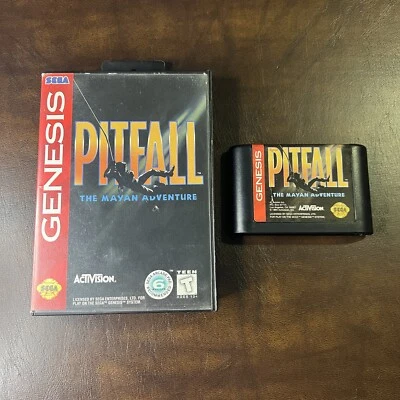 Pitfall Mayan Adventure Sega Genesis with Case + Hang Tab No Manual - Image 1 of 4