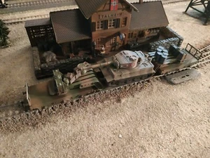 MARKLIN - Märklin, WWII MILITARY WAGON WITH AN TIGER TANK LOADED, SCALE H0 - Picture 1 of 12