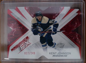 Kent Johnson 2022-23 Upper Deck SPx Radiance FX Rookie Red #027/249