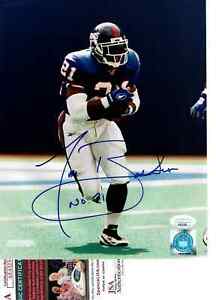 New York  Giants Tiki Barber autographed 8x10  action  photo  JSA Certified