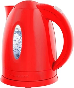 Hervidor de agua eléctrico de plástico de 1,7 litros con luz LED 1100 vatios rojo sin BPA - Imagen 1 de 8