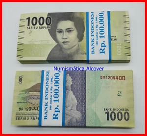 BUNDLE 100 Pcs INDONESIA 1000 Rupees 2016 Pick 154a SC / UNC - Bild 1 von 1