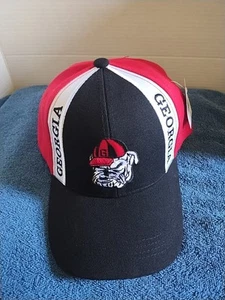 New Georgia Bulldogs Logo Black Bill Adjustable Baseball Hat Cap, Adult, NCAA - Picture 1 of 9