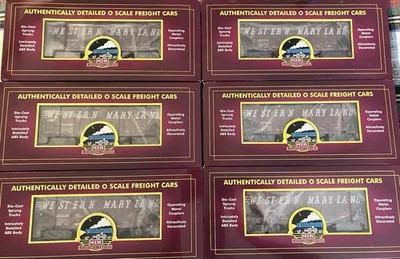 MTH Premier Western Maryland 2 Bay Fish Belly Hopper 6 Car Set 20-92067 - Image 1 of 4