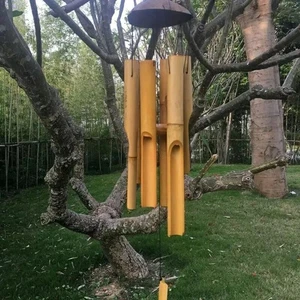 WIND CHIME Bamboo and Coconut XLARGE Windchime CHUNKY Hanging Garden Decoration - Imagen 1 de 19