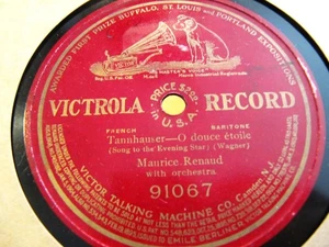 1906 PARIS G&T MAURICE RENAUD Baritone WAGNER Tannhäuser Abendstern VICTOR 91067 - Picture 1 of 1