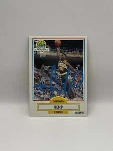 1990 Fleer  Shawn Kemp RC 178 Super Sonics - Neon Blue Auto - Becket Verified - Picture 1 of 3