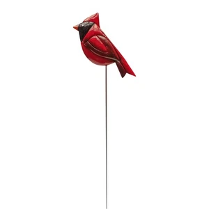 Maceta Cardenal Roja Estaca de Metal Pintado Pájaro 3D Patio Arte Exterior Jardín Decoración - Imagen 1 de 4