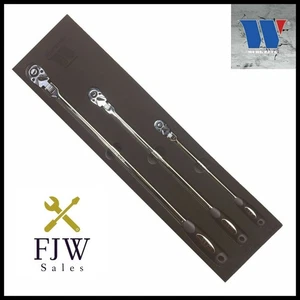 Welzh Werkzeug 3 Piece Extra Long Flexi-Head Ratchet Set 72 Tooth 1/4 3/8 1/2 - Picture 1 of 3