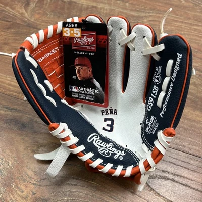 Guante Rawlings MLB Houston Astros Jeremy Peña #3 Derecha Juvenil Edad 3-5 Jugadores Serie Foto 1 de 4