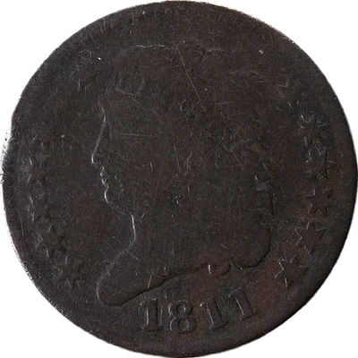 1811 Half Cent 'Close Date' G/VG Details C-2 R.3 Decent Eye Appeal Nice Strike - Image 1 of 2
