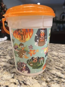 Disney Parks Character Popcorn Bucket Orange Lid Retro Attractions and Rides - Picture 1 of 8