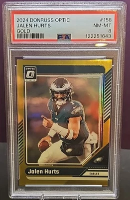 2024 Donruss Optic Football 5-Card CHASE PACK!!  Jalen Hurts PSA 8! - Image 1 of 2