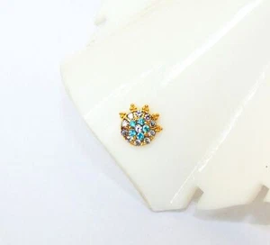 Nose Ring Indian Stud Pin 22k Gold Plated Crock Screw Nose Ear Pin Gift Jewelry - Picture 1 of 5