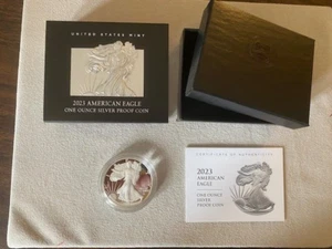 2023-S SILVER EAGLE PROOF with Box & COA (23EA) - Picture 1 of 4
