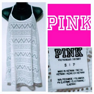 CAMISA ROSA DE VICTORIA'S SECRET Mujer Talla PEQUEÑA FUNDA DE BAÑO LENCERÍA Blanca  Foto 1 de 4