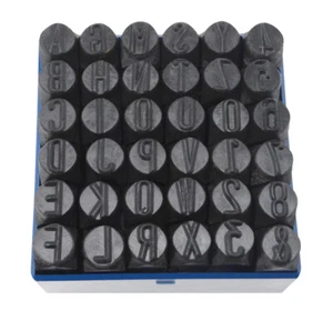 36 Pc 1/2" 12.5mm Metal Punch Stamp Letter Number Marking Gold Silver Ingot Bars - Picture 1 of 2