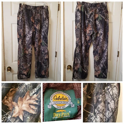 Cabelas Pants Men XL Green Brown Camo Outdoor Hunting Lined Warm Dry Leg Zip Dad - Image 1 of 4