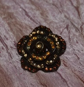 Spilla Bigiotteria ramato strass Brooch Broche vintage (16) (V3) ^ - Imagen 1 de 3