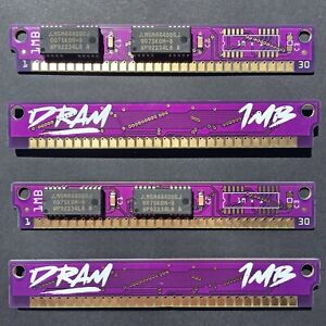 4pcs PurpleRAM new 4MB kit (4x1MB) 60ns 30pin SIMM low profile memory modules